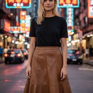 Banana Republic Brown A-Line Leather Skirt